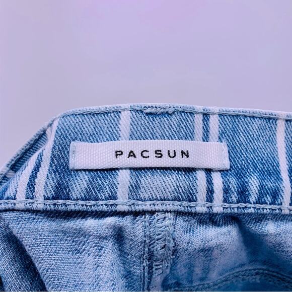 Pacsun High Rise Straight Striped Cropped Jeans Womens Size 25 - Picture 7 of 11